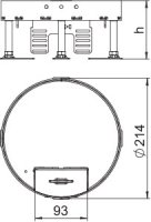 OBO RKS2 R4 V20 Kazeta kruhová se šňůrovým vývodem O 215mm Nerez ocel