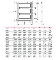 Zapuštěná rozvodnice s plechovými dvířky ERP12-2 24M (2x12) IP40 ETI 001101202