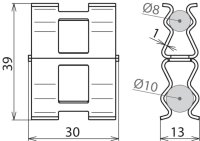 Bezšroubová svorka pro armování 8 mm a 10 mm drát DEHN 308131