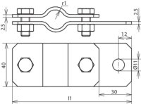 Třmen pro uzemnění potrubí D 88,9mm, nerez s otvorem pro připojení D 11mm
