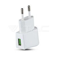 USB Travel Adaptor With Double Blister Package White, VT-1024 V-TAC SKU8791