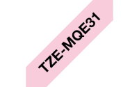 Páska BROTHER TZe-MQE31 pastelová růžová/černá (12mm, 4m)