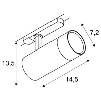 Sledovací bodovka V 3fáz. 10/15/20W 927/930/940 24°-60° černá SLV 1007655