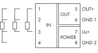 Měřicí transformátor teploty pro senzory RTD, 24 V DC WAGO 857-808