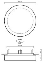 Vestavné LED svítidlo se skleněným stínidlem OSMONT ELSA V4 23W IP44 27-65K bílá