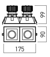 XARGO REC. ADJ. FITTING 2x10W 220-240V A