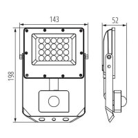 ACETE 20W CCT SE GR   Reflektor LED s či