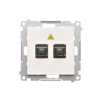 Zásuvka optická 2 násobná SC/APC (přístroj s krytem) bílá matná   TGS2.01/111