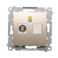 ekvipotenciální zásuvka zlatá matná, metalizovaná KONTAKT SIMON DGEK1.01/44