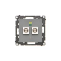 Zásuvka ekvipotenciální, 2 násobná (přístroj s krytem) grafitová matná