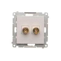 Zásuvka reproduktorová 1 násobná (přístroj s krytem) hliníková matná