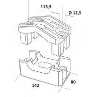 Kabelová příchytka FORMZEUG KHF/3 24-37 pro kabely 3× 24-37mm