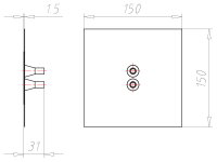 Manžeta dvojitá vzduchotěsná pro kabely 7,5-12 mm 150x150x30 mm KAISER 9059-47