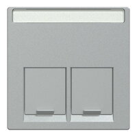 Merten Centrální deska datové zásuvky 2xRJ45 Aluminium SCHNEIDER MTN466560