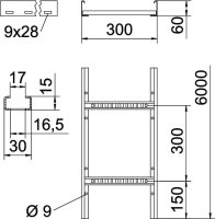 OBO LCIS 630 6 FT Kabelový žebřík profil C 60x300x6000 Ocel žár.zinek
