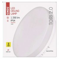 LED přisazené svítidlo TORI, kruhové bílé 15W neutrální bílá, IP54 EMOS ZM4321