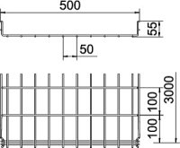 OBO GRM 55 500 G Mřížový žlab GRM 55x500x3000 Ocel galv. zinek