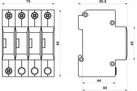 Svodič rázového přepětí HSA-150/3+1 SPD typ 2+3 HAKEL 24537
