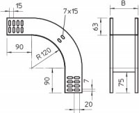 7006766 RBV 650 F A4 svislý oblouk 90, v