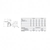 zásuvka vestavná 3P 16A/50-500V 100-300Hz 10h IP44 příruba 70x70mm přímá