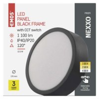 LED přisazené svítidlo NEXXO, kruhové, černé, 12,5W, se změnou CCT EMOS ZM5333