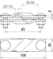 SV-svorka FeZn pro prům. 7-10/7-10mm - prům. 7-10/pásek 40mm - pásek 40/40mm