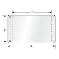 KST PC 84x54 type plate PC white radius 3mm 4x2,5 tl. 1mm MURRPLASTIK 8607140004