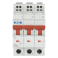 PLI-C4/3 Jistič PLI (bezšroubové svorky nahoře) char C 3-pólový 10kA 4A 101316