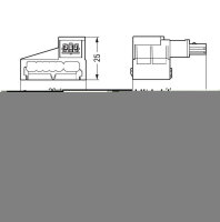 Odbočovací modul, pro plochý kabel, 5x2,5mm2 + 2x1,5mm2, světle šedá 2pól.