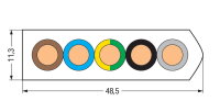 Ploché vedení Eca 5G16mm2 světle šedá WAGO 897-1651