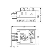 Odbočovací modul pro plochý kabel 5x2,5mm2 + 2x1,5mm2 černá 3pól. WAGO 772-263