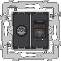 Spodek zásuvky COAX+RJ45 UTP (nestíněné) CAT.6A PoE bez rozpěrek NIKO 170-79338