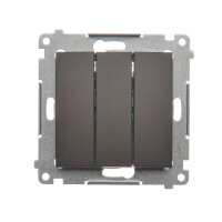 Trojité tlačítko 10AX, 250V~, hnědá matná metalizované KONTAKT SIMON DP31.01/46