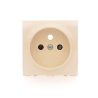 Kryt jednoduché zásuvky s uzemněním, s clonkami krémová KONTAKT SIMON DGZ1ZP/41