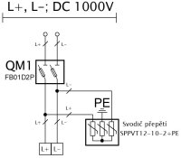 fr39081-DC-0-1-1 fotovoltaická rozvodnice jeden string IP65 1000V FAMATEL fr003e
