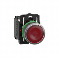 Schneider xB5AW34B5 Ovládač stiskací prosvětlený,lícující,1 Z+1V,24V-rudý