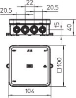 OBO A 14 HF RW Odbočné krabice bez svorkovnice 100x100x38 čistě bílá PE