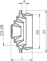 OBO EDVS M20 LGR Těsnění násuvné IP54 M20 světle šedá Polyetylén PE