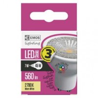 LED žárovka Classic MR16 7W(45W) 560lm GU10 WW Ra96 ZQ8353 Emos teplá bílá