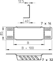 OBO RWEB 820 FS Redukční úhelník/zakončení pro kabelový žlab 85x200 Ocel