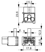 Svorka připojovací AS/3x16 SNK-BL rozbočná jazýček/kolík 3x16mm2 1mod. modrá