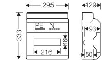 KV 90-Jističová skříň 12 modulů (12x18 mm), IP65 HENSEL KV 9112