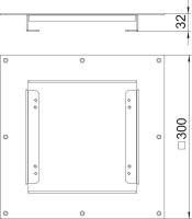 OBO DUG RK UAN 4 Montážní víko pro kazety v duté podl. 300x300x32 Ocel žár.zinek