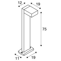 QUADRASYL stojací svítidlo SL 75 hranaté stříbřitě šedé GX53 11 W SLV 232294