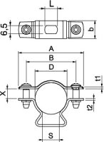 OBO ASL 733 25 G Distanční příchytka s připojovacím závitem M6 20-25mm Ocel