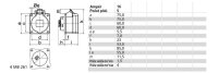 Zásuvka vestavná 16A 5p 400V IP44 6h Quick-Connect BALS 130157