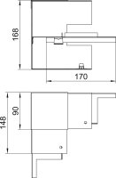 OBO GS-SI90170RW Vnitřní roh, pro kanál Rapid 80, 90x170mm, čistě bílá Ocel