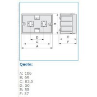 Instalační krabice s roztečí otvorů 83,5 mm, hloubka 57 mm IBOCO B02295
