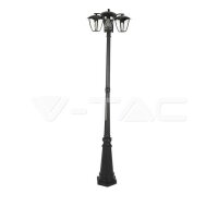 Pole Lamp 3XE27 1990mm IP44 Black,  VT-7
