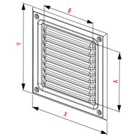 DenBraven VE1090 Mřížka větrací s rámem a žaluzií 200x200mm bíl